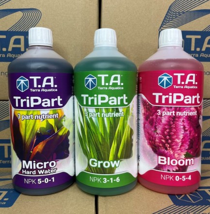 Комплект удобрений Flora Series HW GHE (Tripart Terra Aquatica Grow+Micro+Bloom) 3x1 л