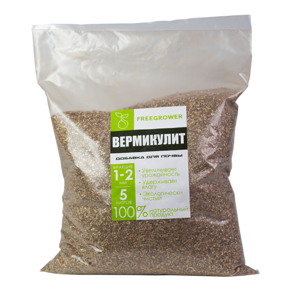 Вермикулит FreeGrower фракция 1-2 мм 5 л