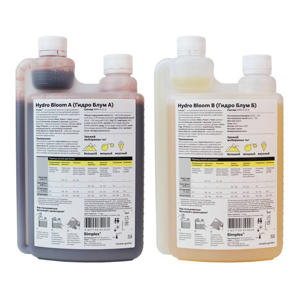 Удобрение Simplex Hydro Bloom A+B 1 л