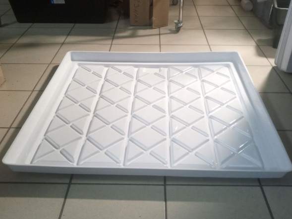 Поддон для гидропоники 940х940 см с канавками (белый глянец)