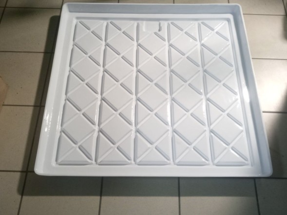 Поддон для гидропоники 940х940 см с канавками (белый глянец)