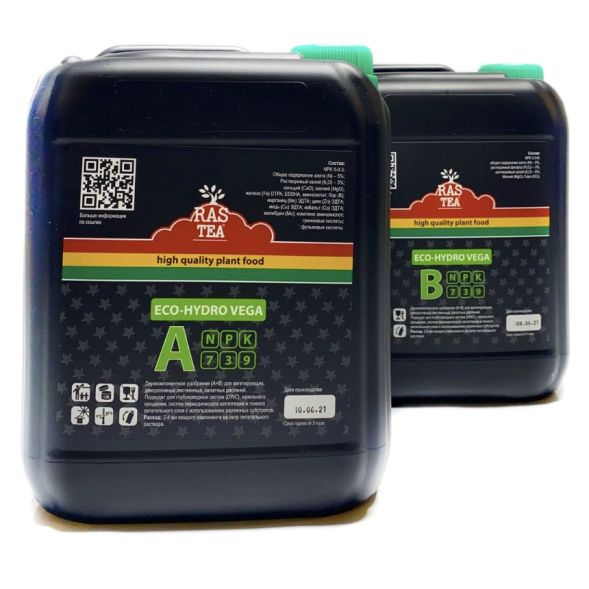 RasTea Eco-Hydro Vega A+B 5 л / удобрение минеральное