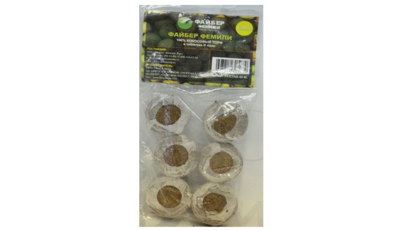 Кокосовые таблетки Fibre Family 6 шт d 42 мм