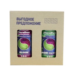 Комплект удобрений DualPart HW для жесткой воды (Flora Duo Grow)+(Flora Duo Bloom) 2x500 мл