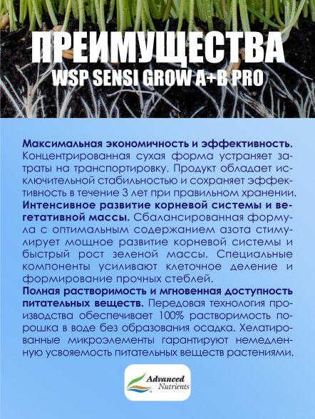 WSP Sensi Grow A+B Pro 0,5 кг | Advanced Nutrients