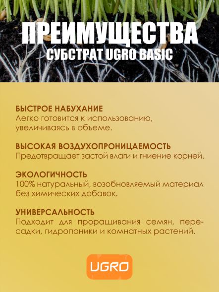 Кокосовый субстрат UGro Small Basic 11 л
