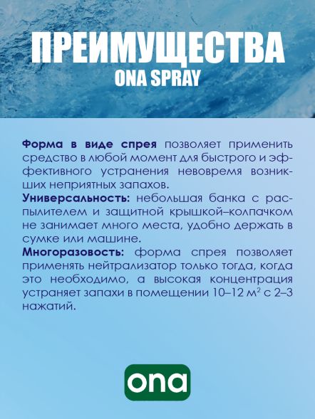 Нейтрализатор запаха спрей ONA PRO 250 мл