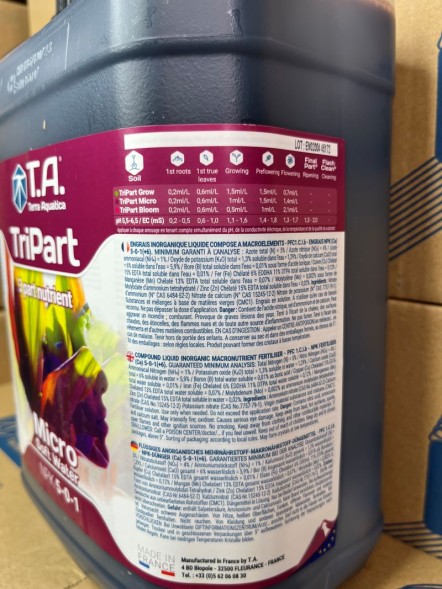 Удобрение TriPart Micro SW / Flora Micro GHE для мягкой воды 5 л EU