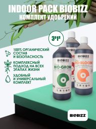 Комплект удобрений BioBizz Indoor pack (Grow+Bloom+TopMax) 3x1 л