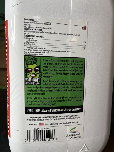 Overdrive 20 л | Advanced Nutrients