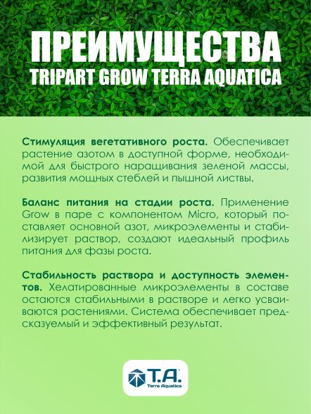 Удобрение TriPart Gro / Flora Grow (GHE) 5 л EU