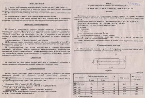 Комплект освещения 400 Вт Sylvania Grolux