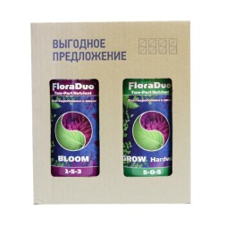 Комплект удобрений DualPart HW для жесткой воды (Flora Duo Grow+Flora Duo Bloom) 2x1 л